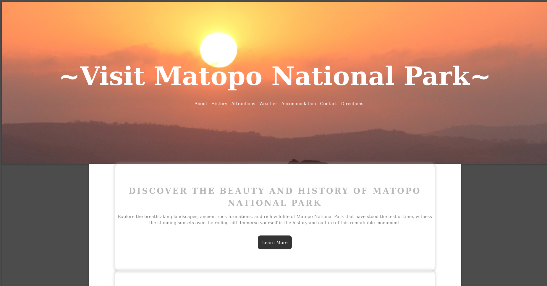 matopo landing Page