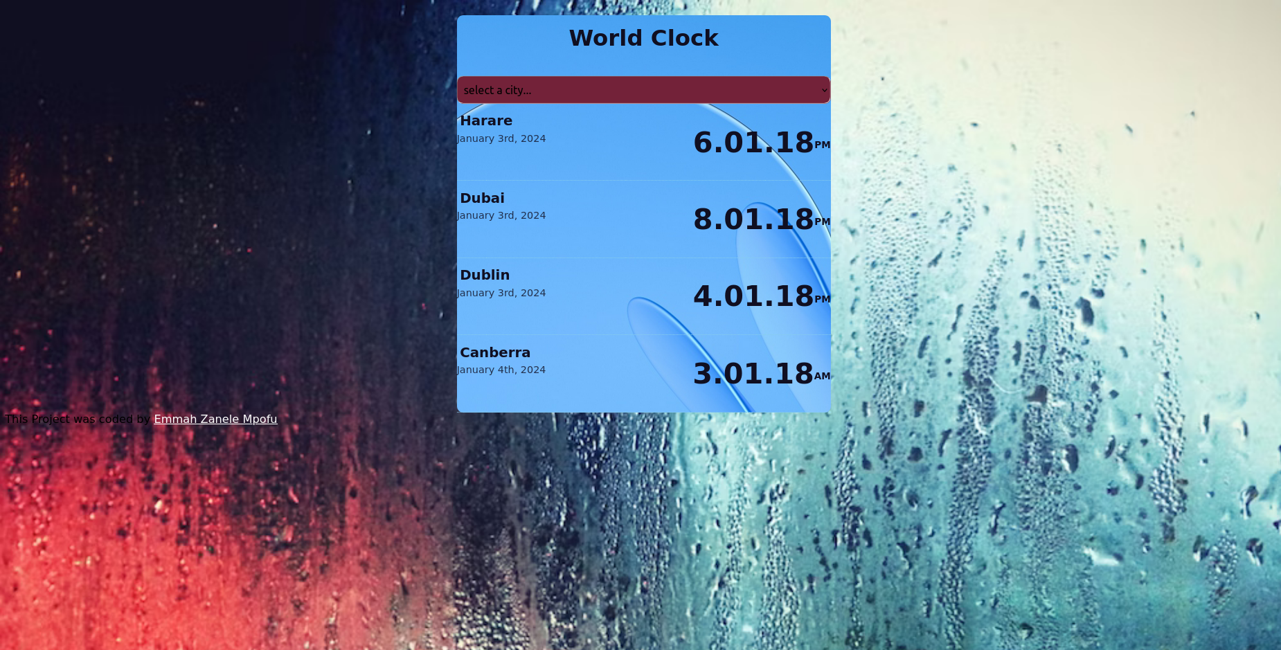 a worldclock application